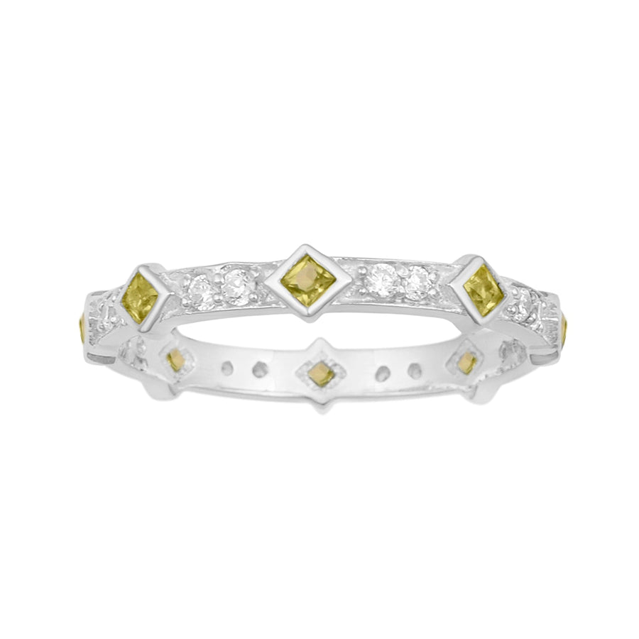 Peridot Eternity Stackable Ring- Sterling Silver