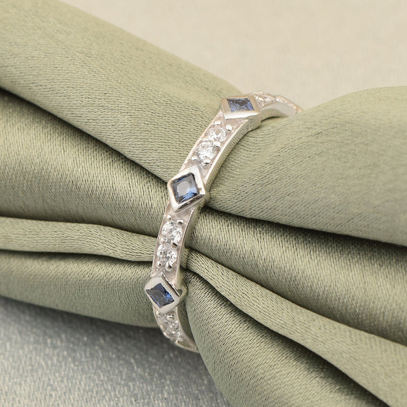 Stackable Square 0.50 Ctw Peridot Women Sterling Silver Ring - Kimaya INC