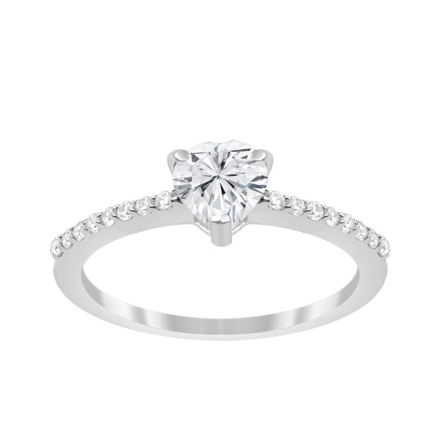 Moissanite Solitaire Ring - Sterling Silver