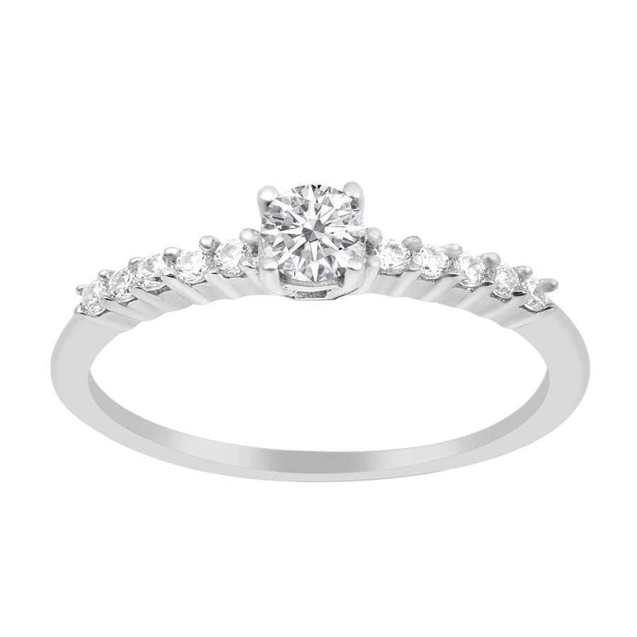 Moissanite Pave Band Ring - Sterling Silver