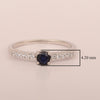Round 0.40 Ctw Blue Sapphire 925 Sterling Silver Stacking Solid Ring - Kimaya INC