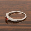 Round 0.40 Ctw Garnet 925 Sterling Silver Stacking Solid Ring - Kimaya INC