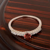 Round 0.40 Ctw Garnet 925 Sterling Silver Stacking Solid Ring - Kimaya INC