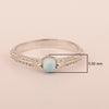 925 Sterling Silver Round 4MM Larimar White Accents Promise Ring - Kimaya INC