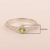 925 Sterling Silver Round 4MM Peridot White Accents Promise Ring - Kimaya INC
