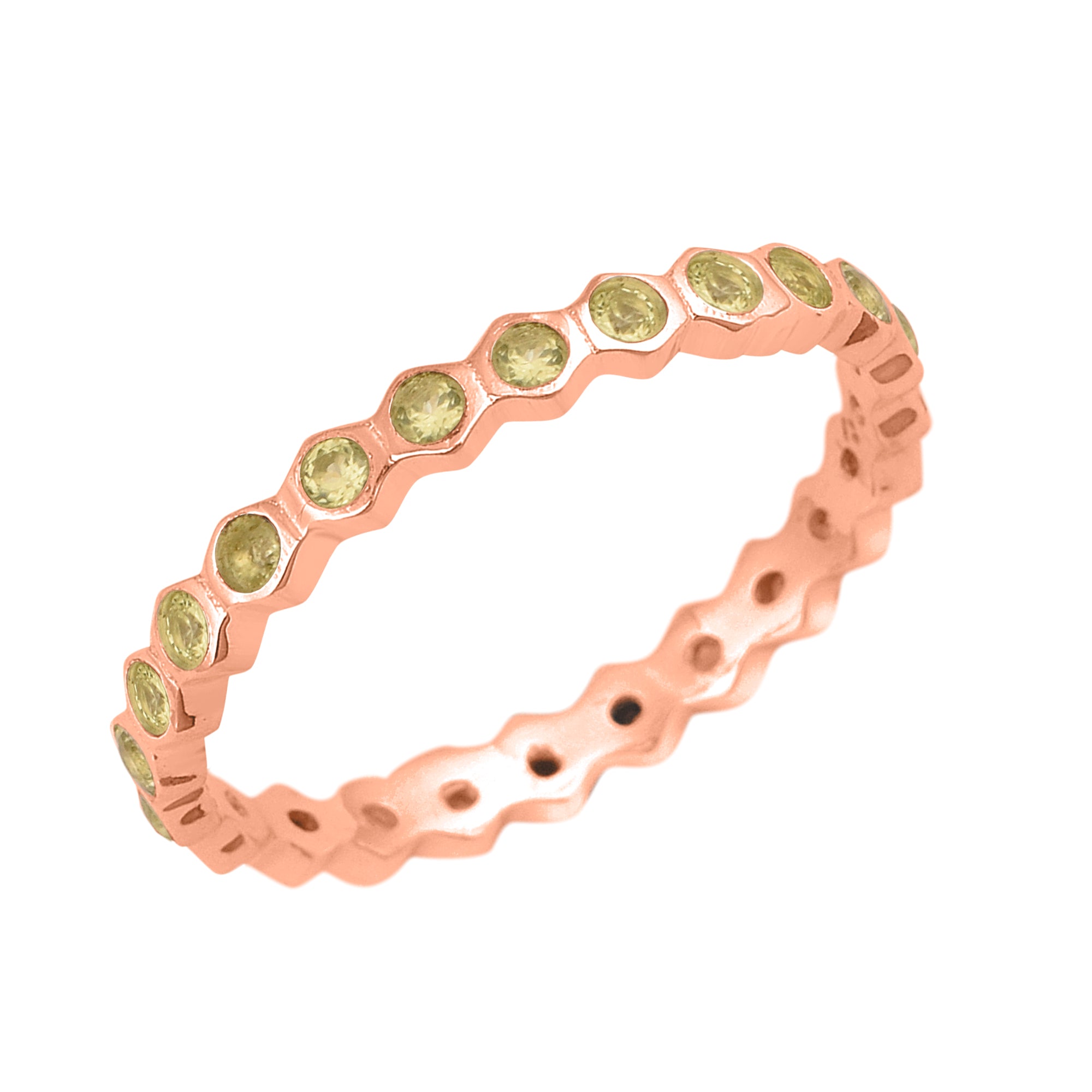 Peridot Full Eternity Ring - Sterling Silver