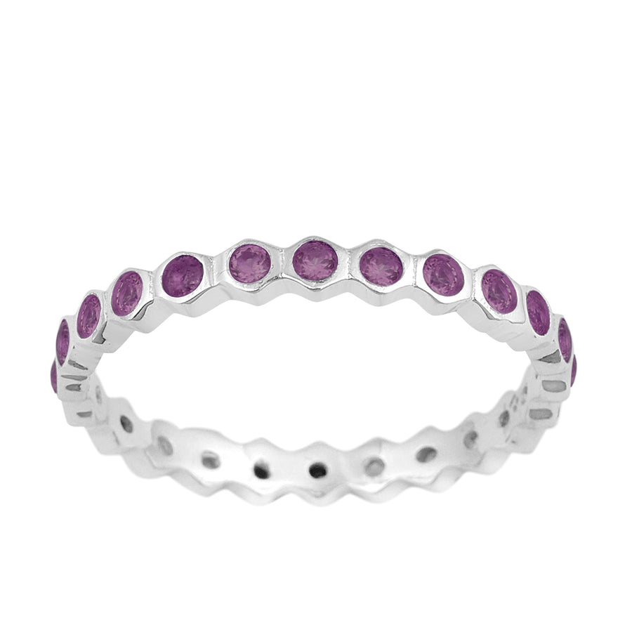 Full Eternity 1.20 Ctw Amethyst Gemstone Women Stacking Ring