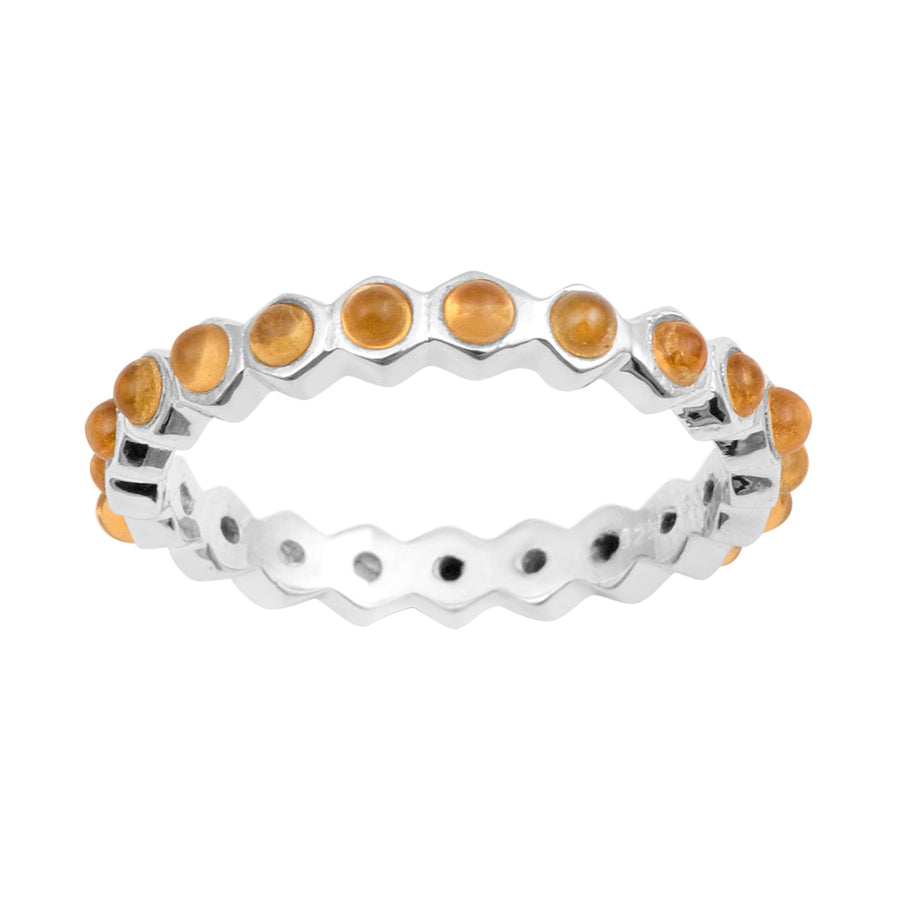 Full Eternity 1.20 Ctw Citrine Gemstone Women Stacking Ring
