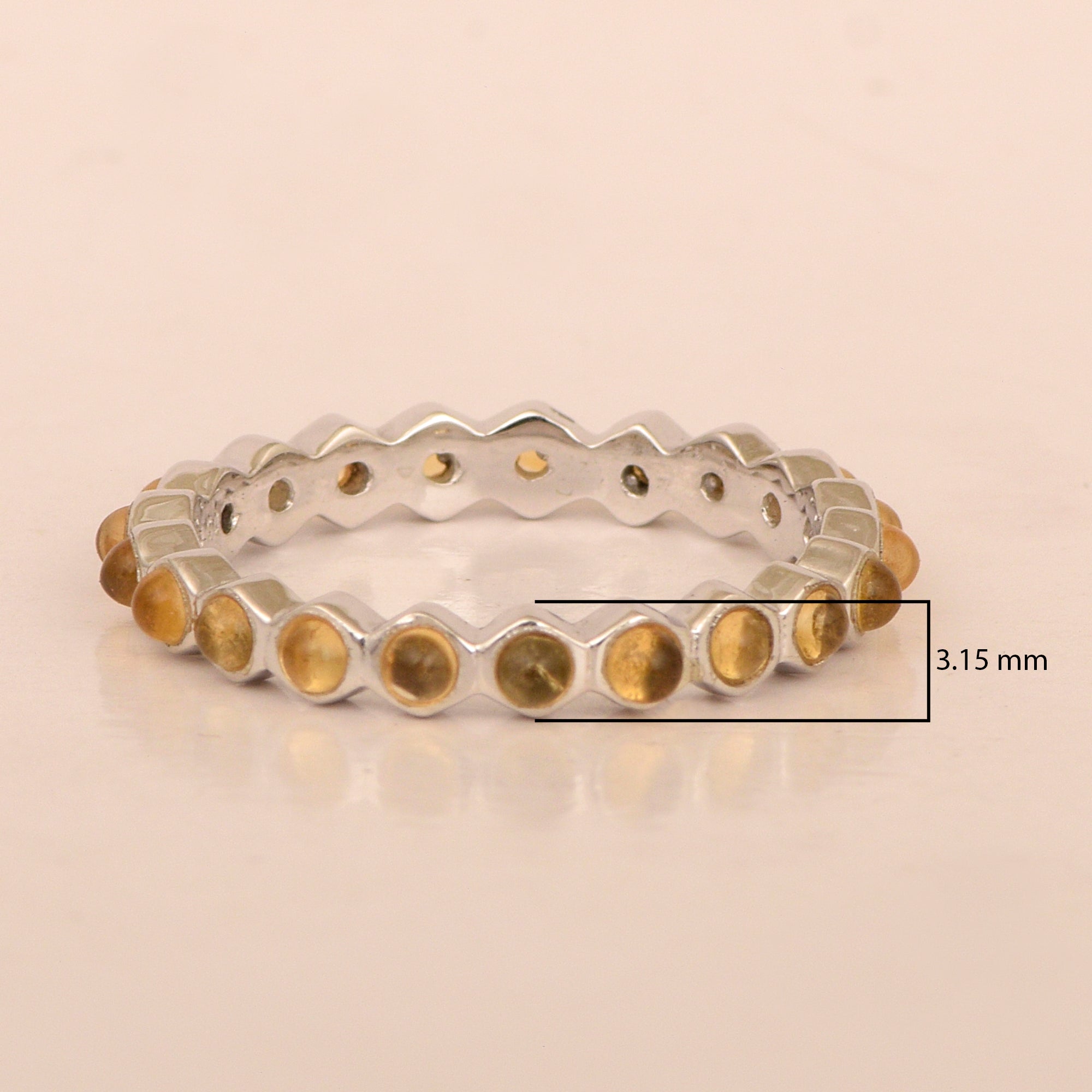Full Eternity 1.20 Ctw Citrine Gemstone Women Stacking Ring - Kimaya INC