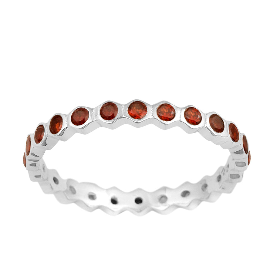 Full Eternity 1.20 Ctw Garnet Gemstone Women Stacking Ring