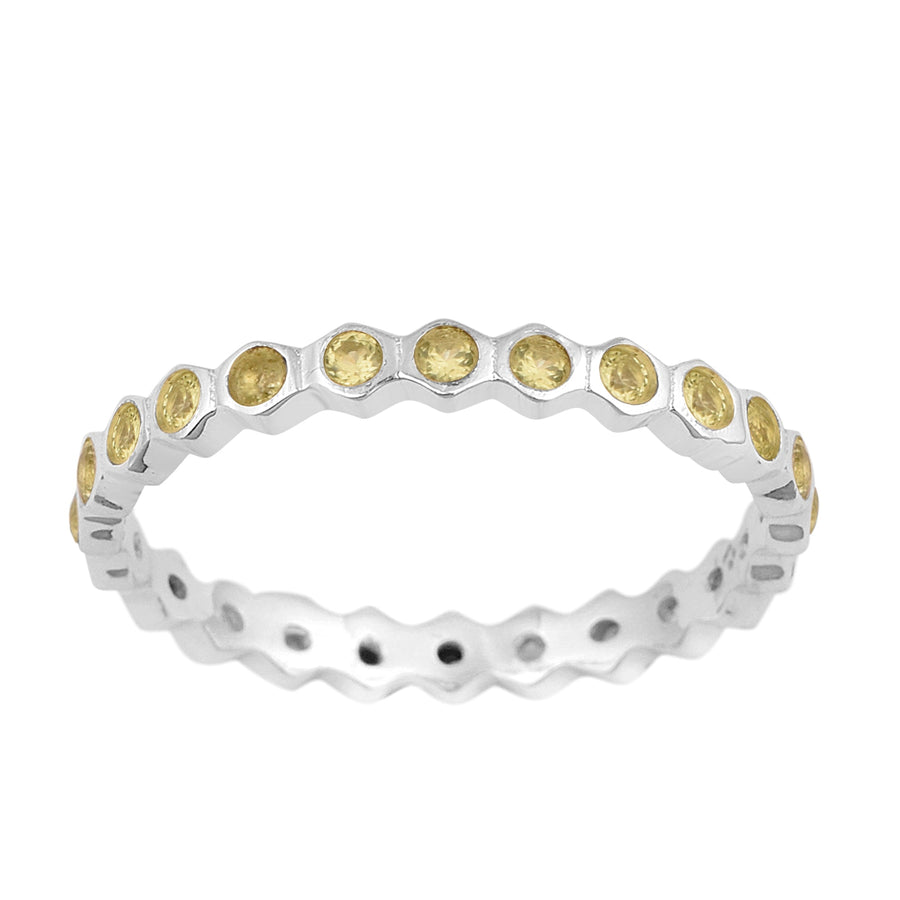 Full Eternity 1.20 Ctw Peridot Gemstone Women Stacking Ring