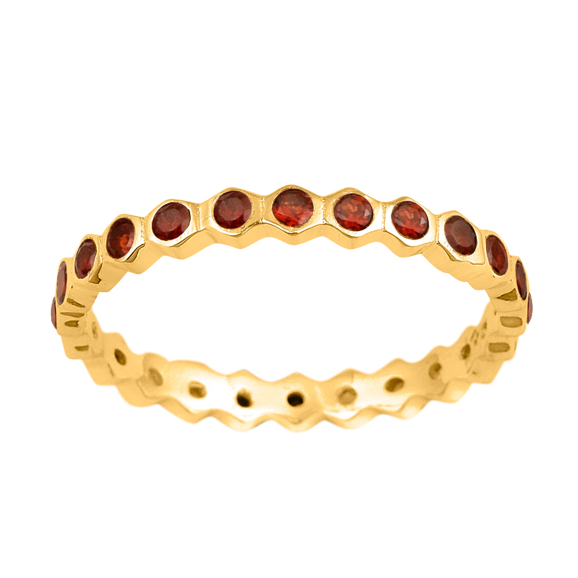 Garnet Full Eternity Ring - Sterling Silver