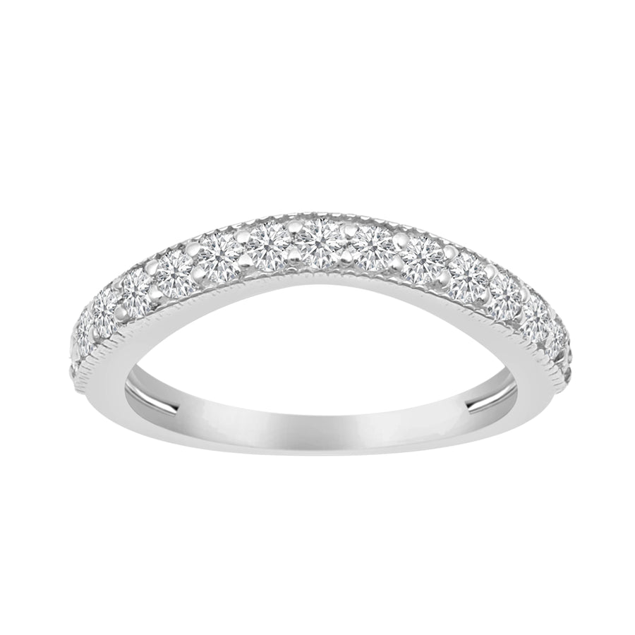 Moissanite Pavé Eternity Band Ring - Sterling Silver