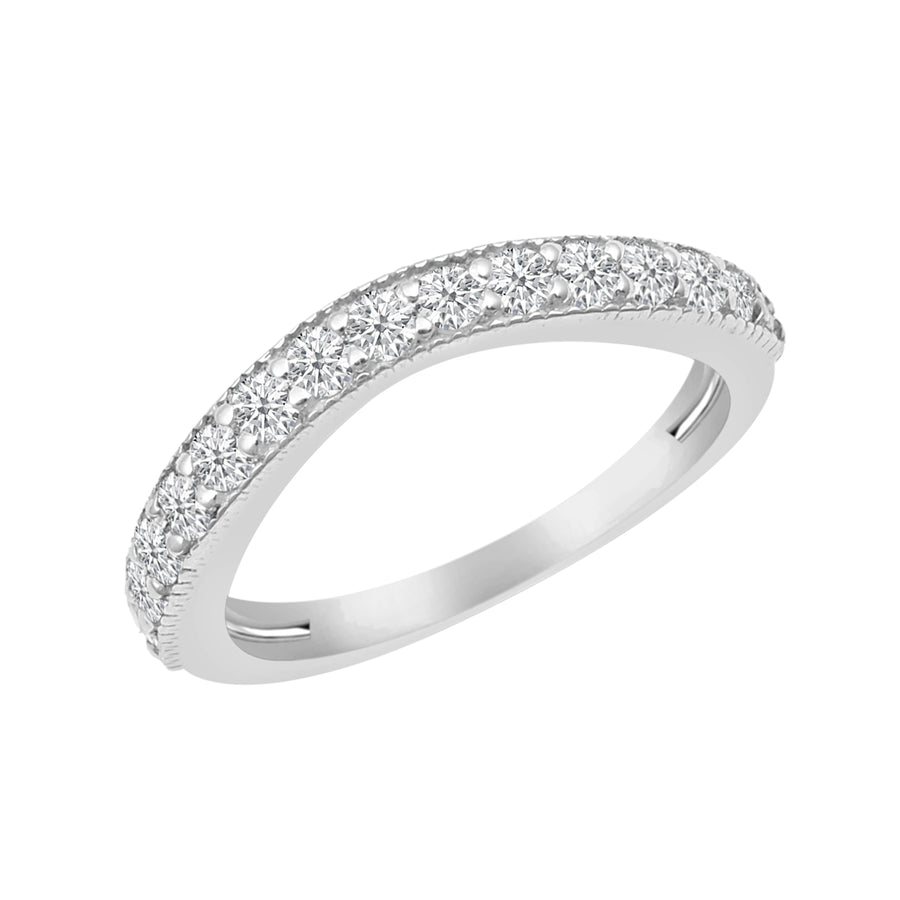 Moissanite Pavé Eternity Band Ring - Sterling Silver
