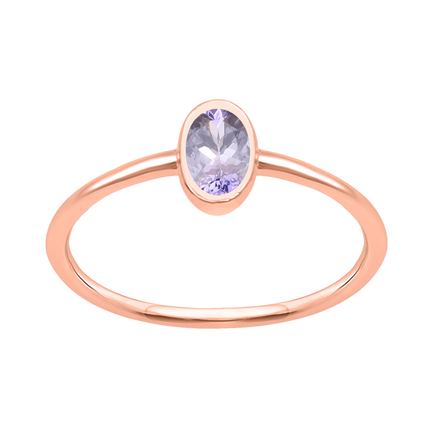 Tanzanite Minimalist Solitaire Ring - Sterling Silver