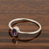 Oval Cut 5X3MM Bezel Set Amethyst 925 Sterling Silver Women Stacking Ring - Kimaya INC