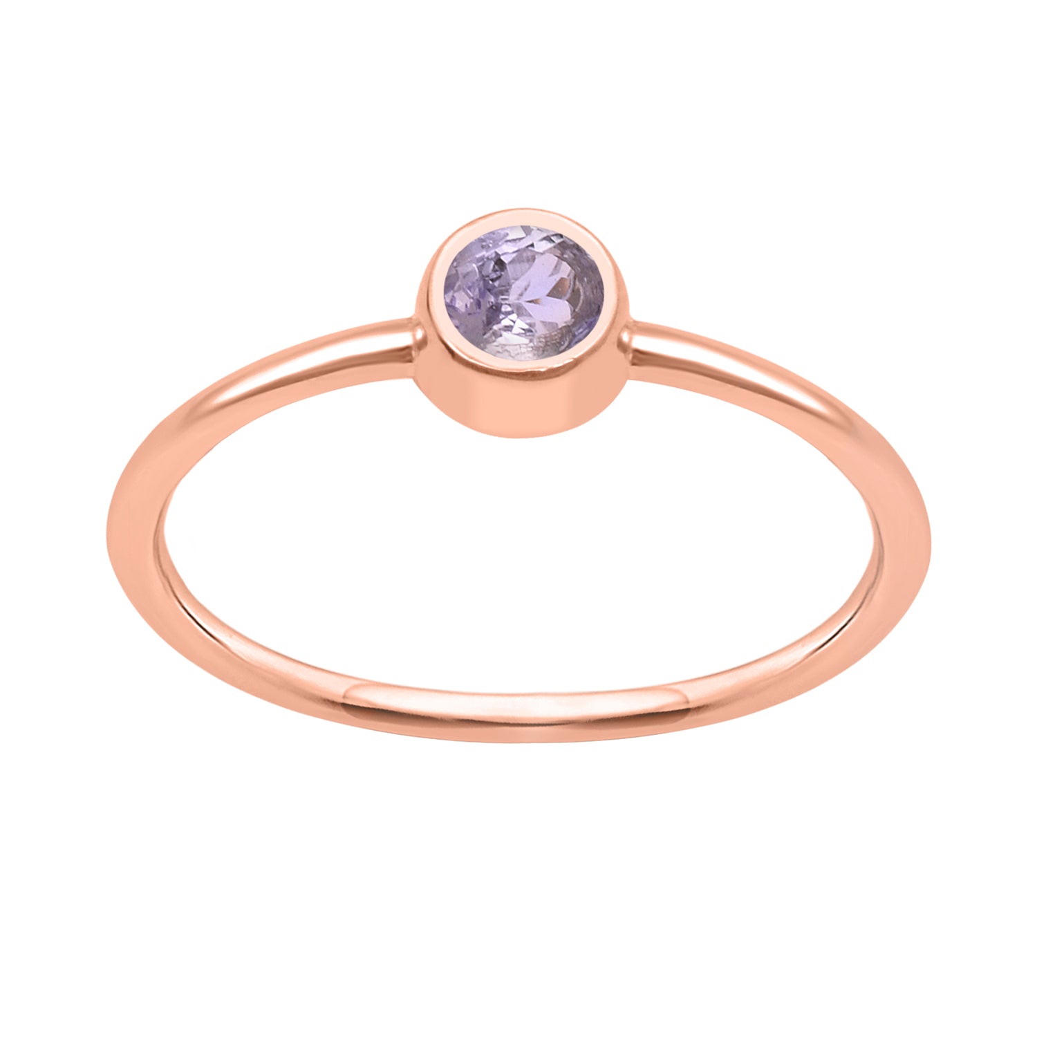 Tanzanite Solitaire Minimalist Ring - Sterling Silver