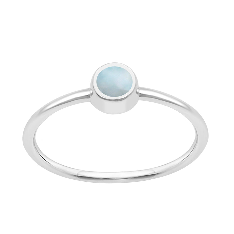 925 Sterling Silver Round 0.20 Ctw Turquoise Women Engagement Ring