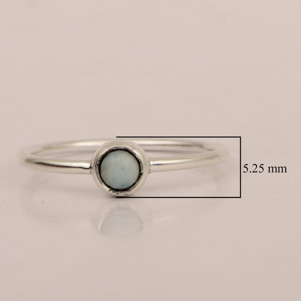 925 Sterling Silver Round 0.20 Ctw Turquoise Women Engagement Ring - Kimaya INC