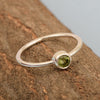 925 Sterling Silver Round 0.20 Ctw Peridot Women Engagement Ring - Kimaya INC