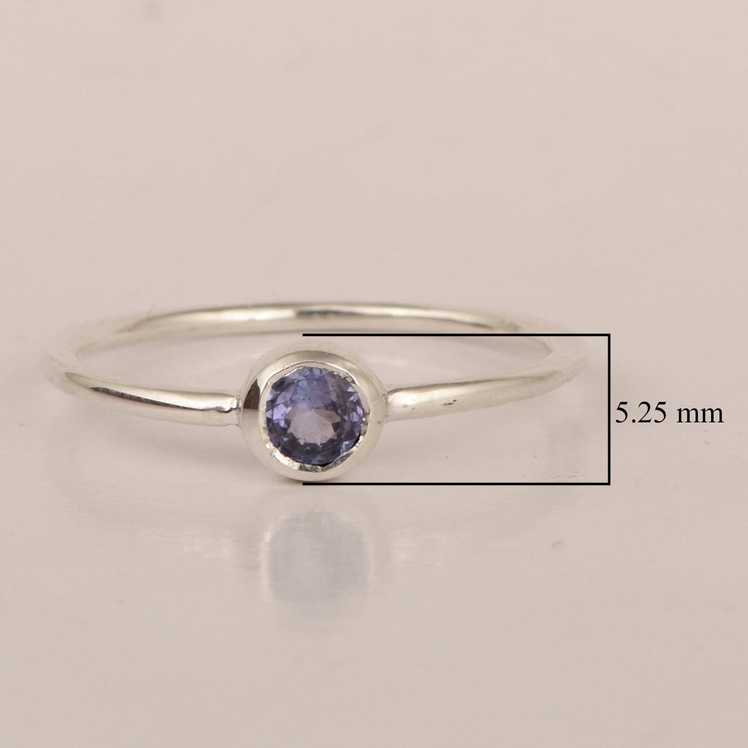 925 Sterling Silver Round 0.20 Ctw Tanzanite Women Engagement Ring - Kimaya INC
