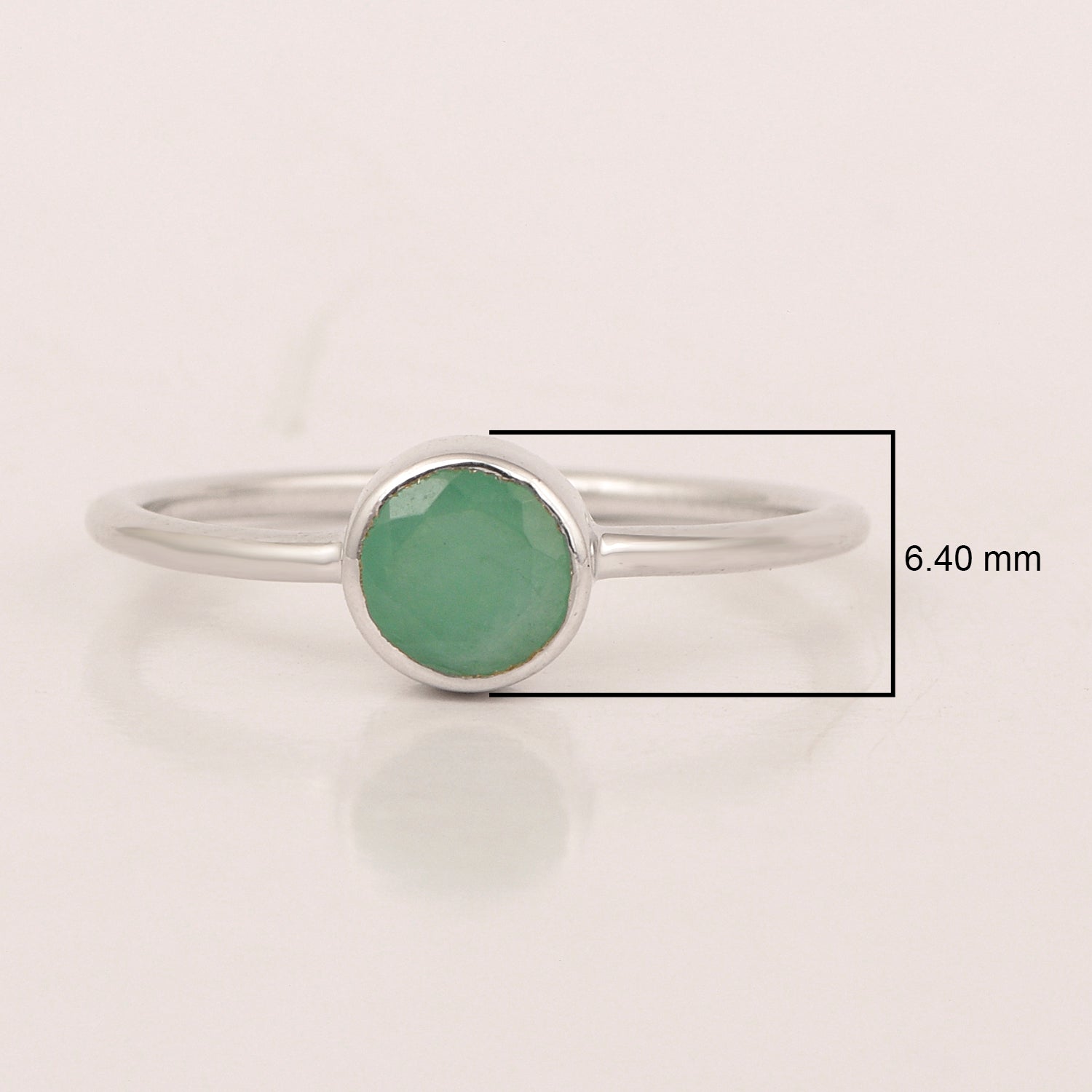 925 Sterling Silver Round 5mm 0.30 Ctw Emerald Women Engagement Ring - Kimaya INC