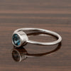 925 Sterling Silver Round 5mm 0.30 Ctw London Blue Topaz Women Engagement Ring - Kimaya INC