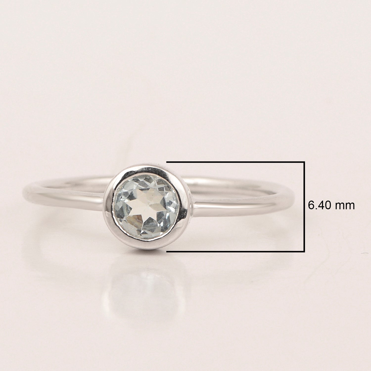 925 Sterling Silver Round 5mm 0.30 Ctw Swiss Blue Topaz Women Engagement Ring - Kimaya INC