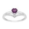 Sterling Silver Love Heart Cut 5MM Amethyst Engagement Rings - Kimaya INC