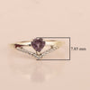 Sterling Silver Love Heart Cut 5MM Amethyst Engagement Rings - Kimaya INC