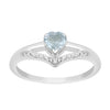 Sterling Silver Love Heart Cut 5MM Aquamarine Engagement Rings - Kimaya INC