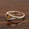 Sterling Silver Love Heart Cut 5MM Citrine Engagement Rings - Kimaya INC