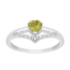 Sterling Silver Love Heart Cut 5MM Peridot Engagement Rings - Kimaya INC
