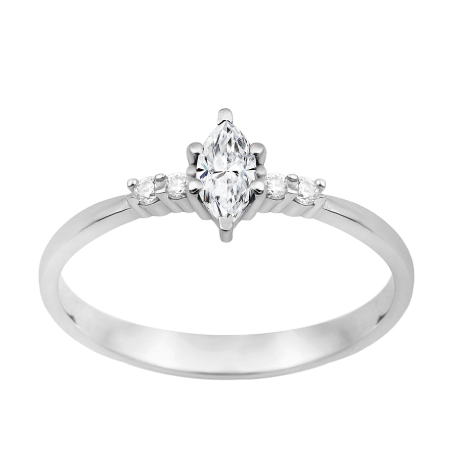 Moissanite Tapered Accent Ring – Sterling Silver