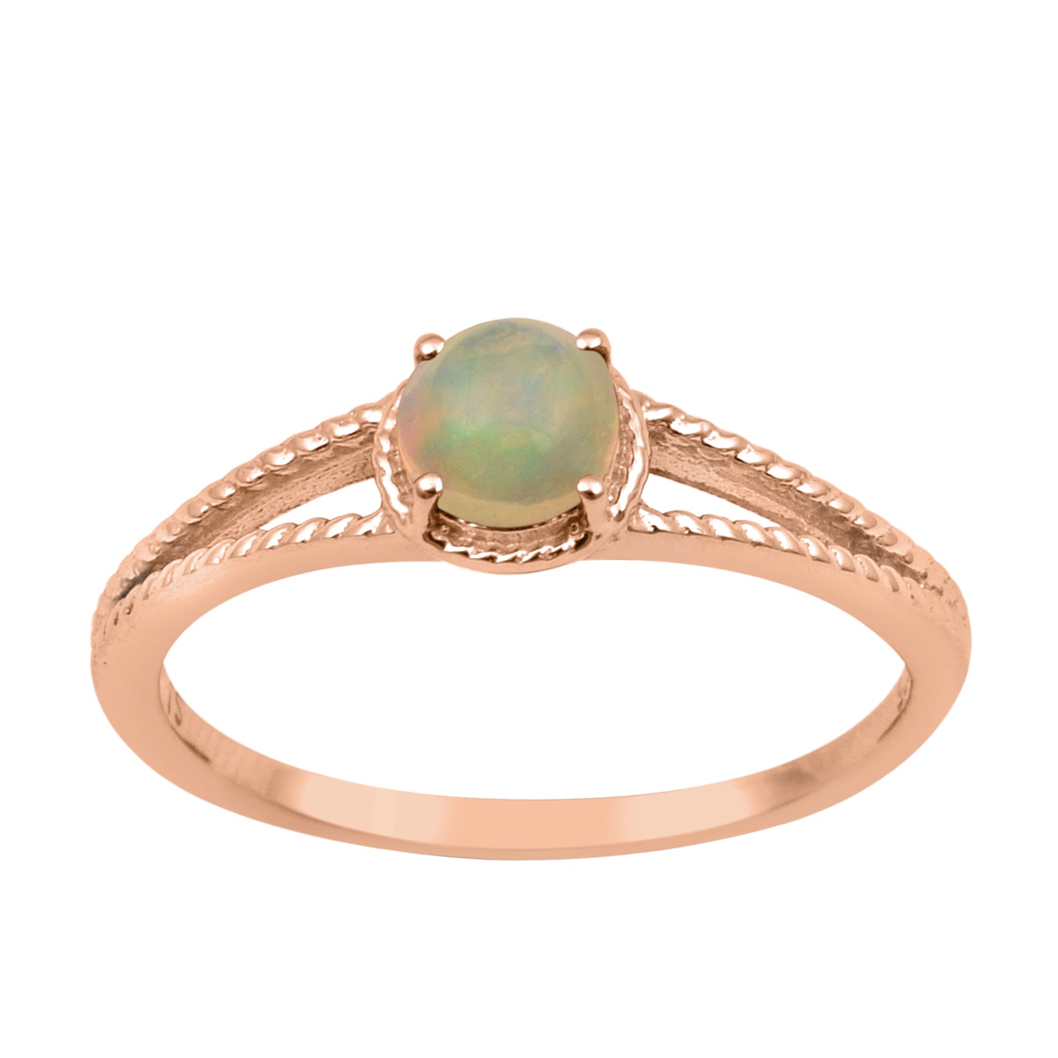 Opal Split Shank Ring -Sterling Silver