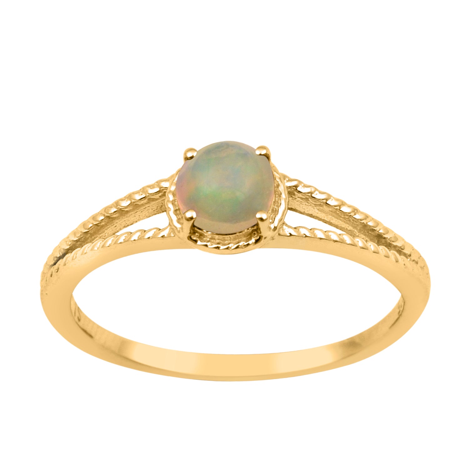 Opal Split Shank Ring -Sterling Silver