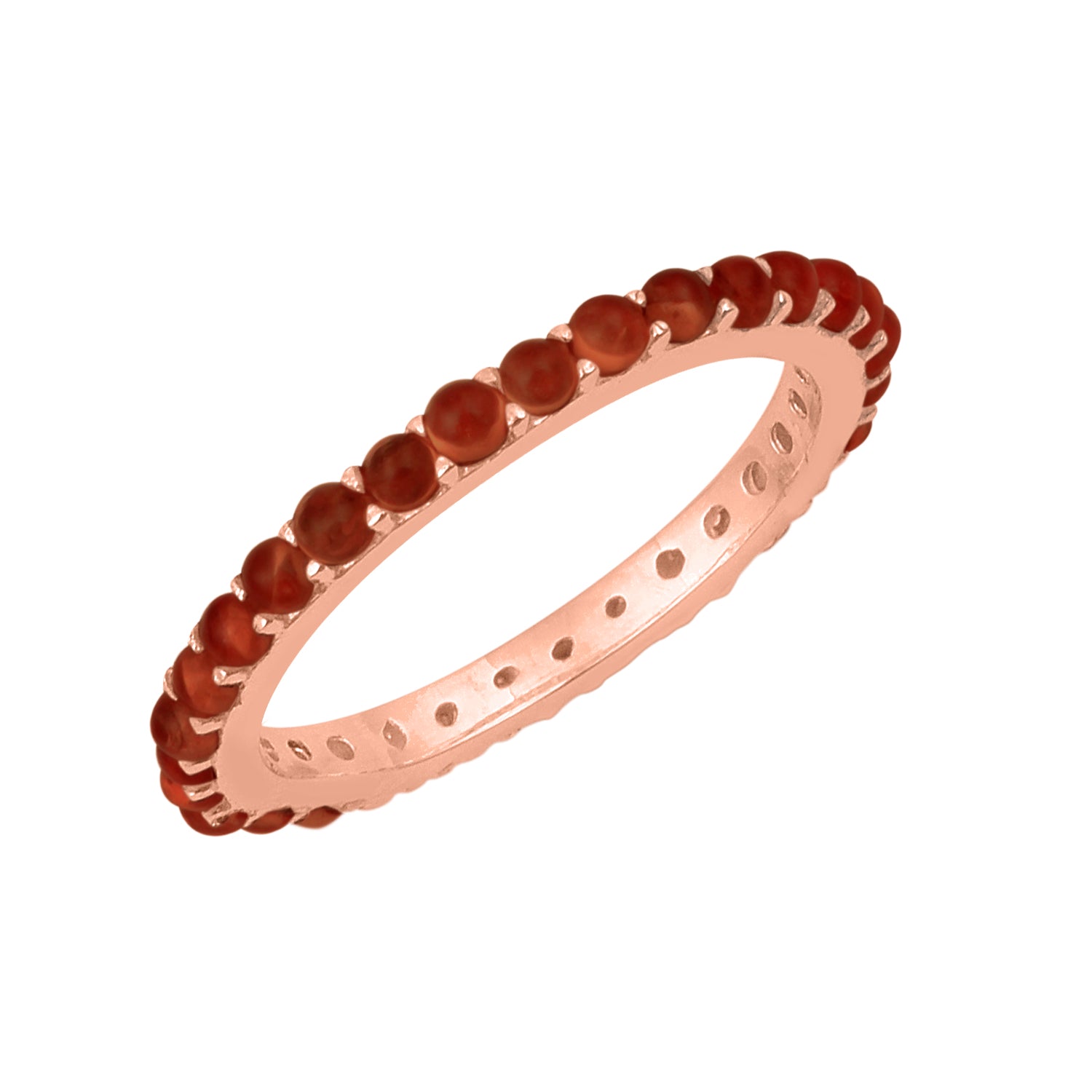 Garnet Full Eternity Ring - Sterling Silver