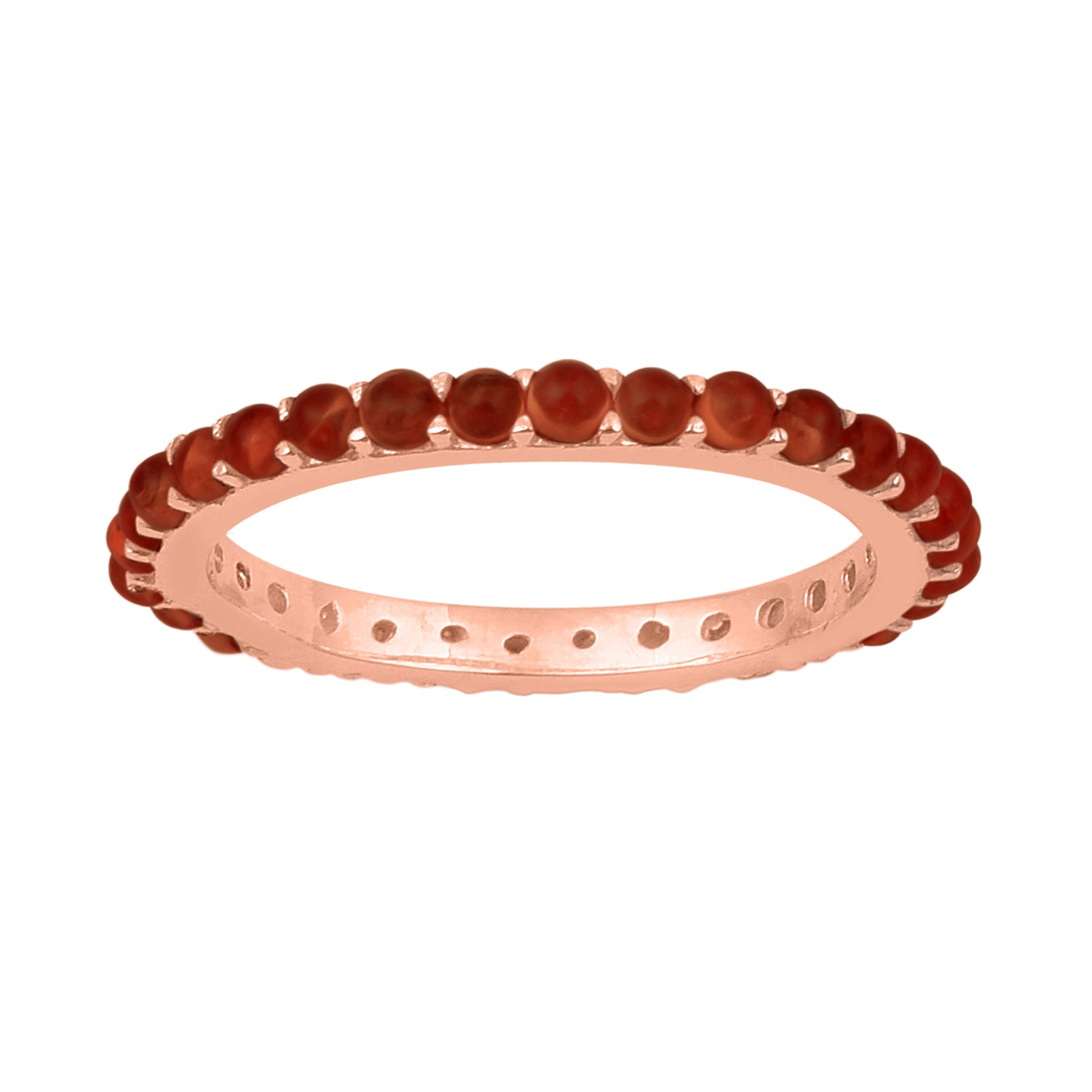 Garnet Full Eternity Ring - Sterling Silver