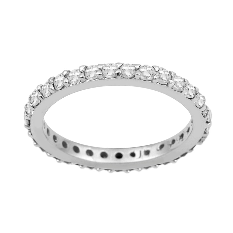 Moissanite Eternity Band Stackable Ring – Sterling Silver