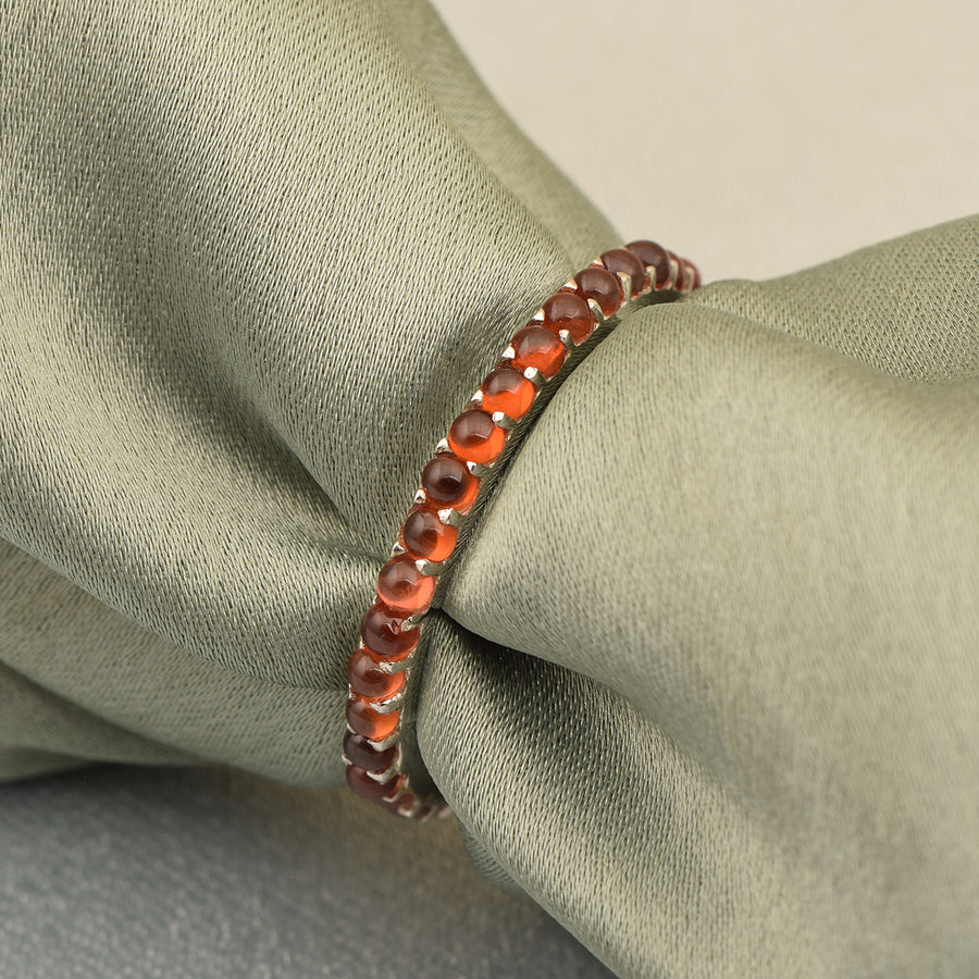 Garnet Full Eternity Ring - Sterling Silver