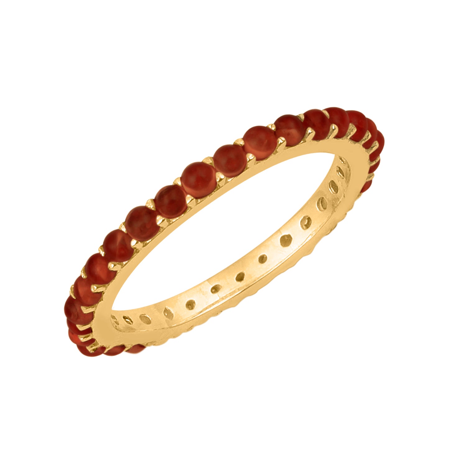 Garnet Full Eternity Ring - Sterling Silver