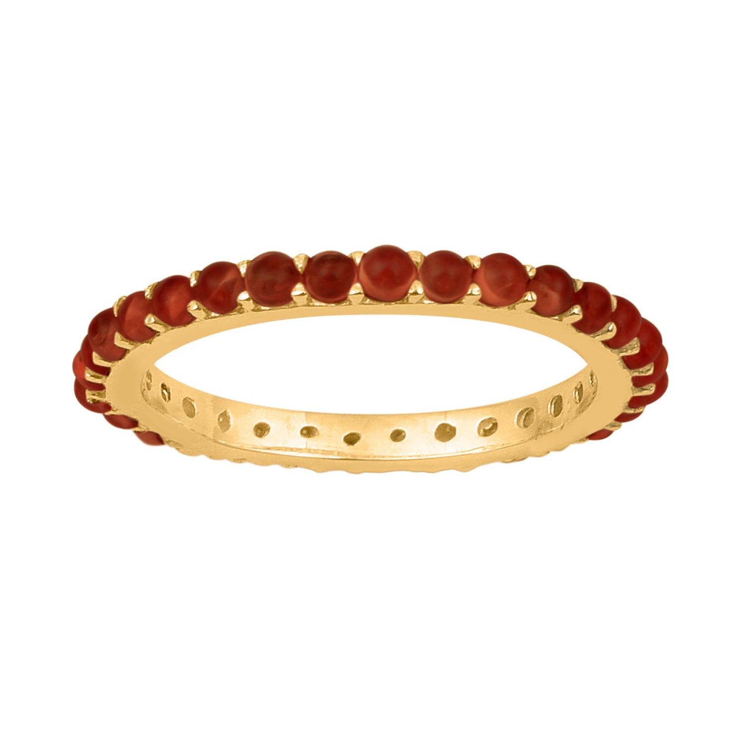 Garnet Full Eternity Ring - Sterling Silver