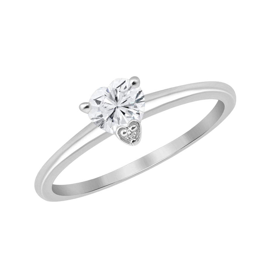 Moissanite Solitaire Ring – Sterling Silver