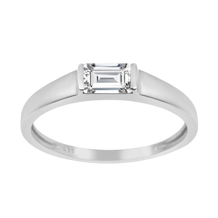 Moissanite Solitaire Ring – Sterling Silver