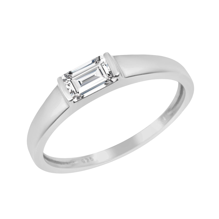 Moissanite Solitaire Ring – Sterling Silver