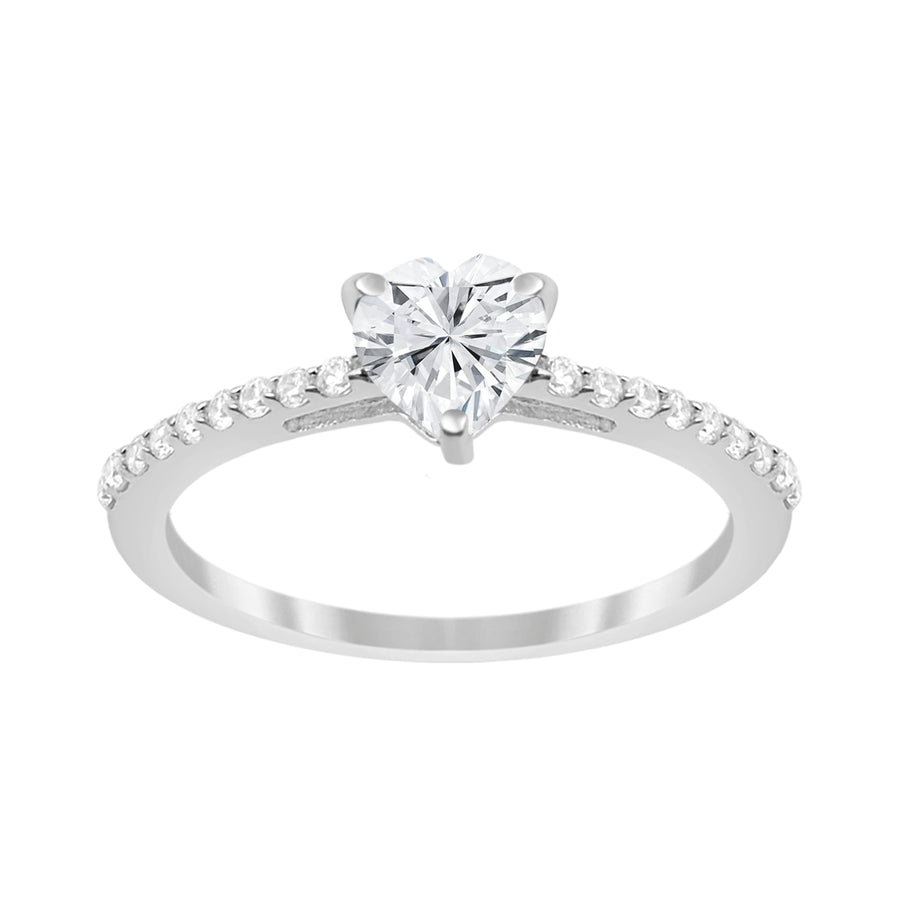 Moissanite Pave Band Romantic Ring – Sterling Silver