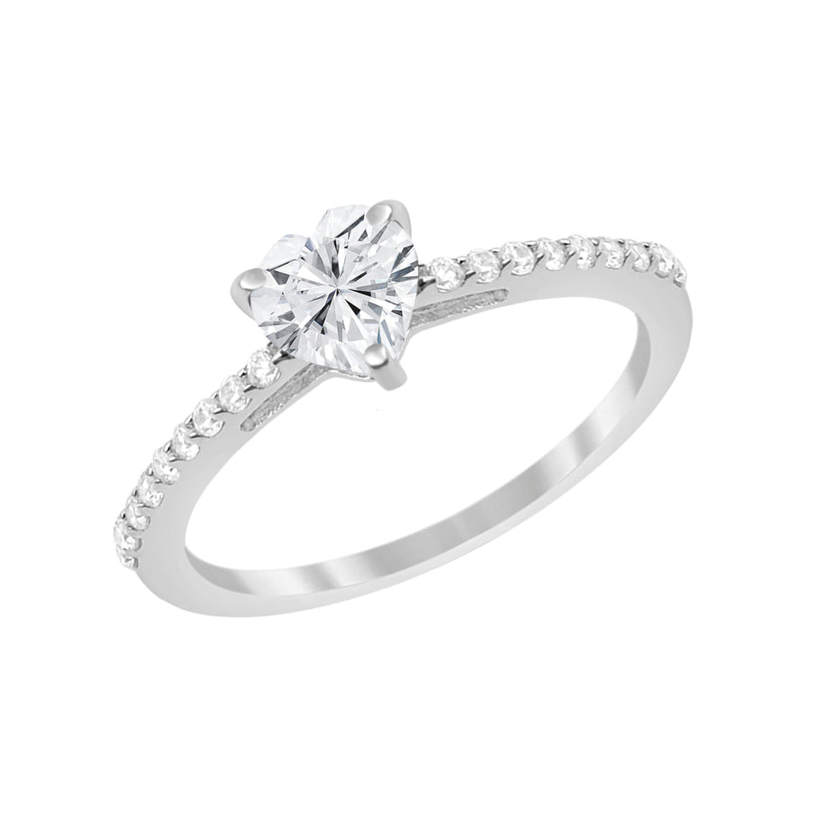 Moissanite Pave Band Romantic Ring – Sterling Silver