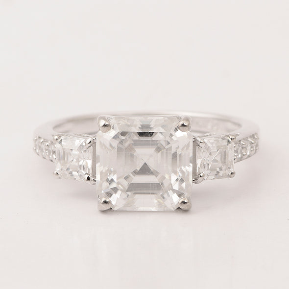 7.5 Ctw White CZ Solitaire Engagement Ring