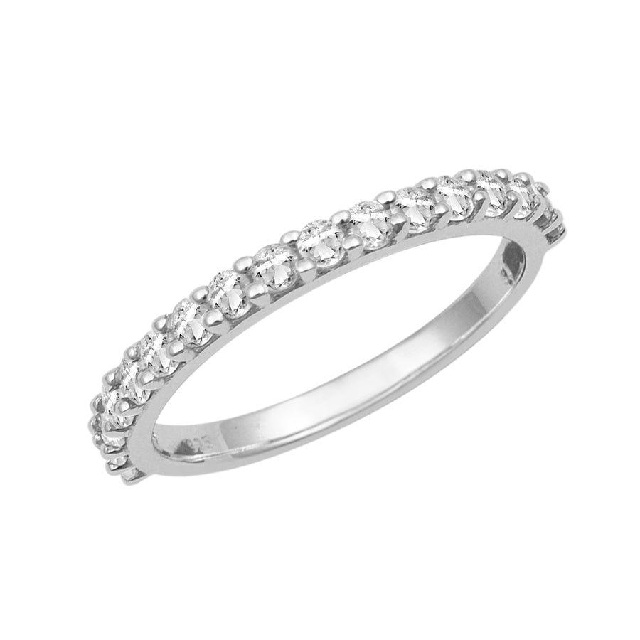 Moissanite Half Eternity Ring - Sterling Silver