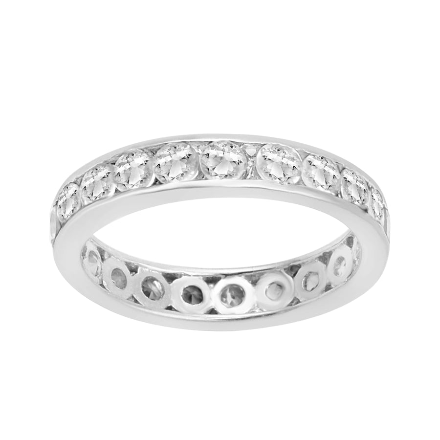 Moissanite Channel Set Design Ring  -Sterling Silver